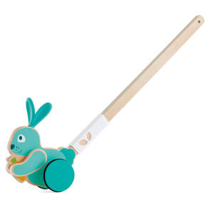 Hape Bunny Push Pal | Wooden Push-Along Bunny, Baby Walker Push Toy