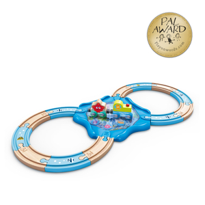 Hape Undersea Figure 8 Play Set | Award Winning Under Water Inspired Wooden Railway And Train Toy Set for Toddlers