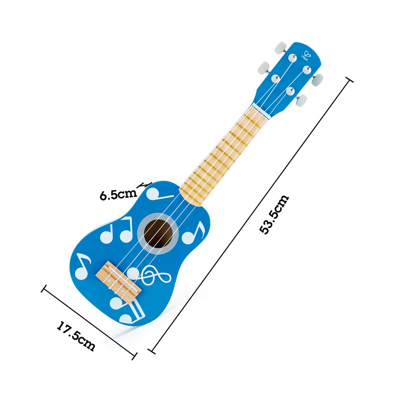 Hape Kid’s Wooden Toy Ukulele | 21 Inch Musical Instrument with Vibrant Sound and Tunable Nylon Strings, Blue