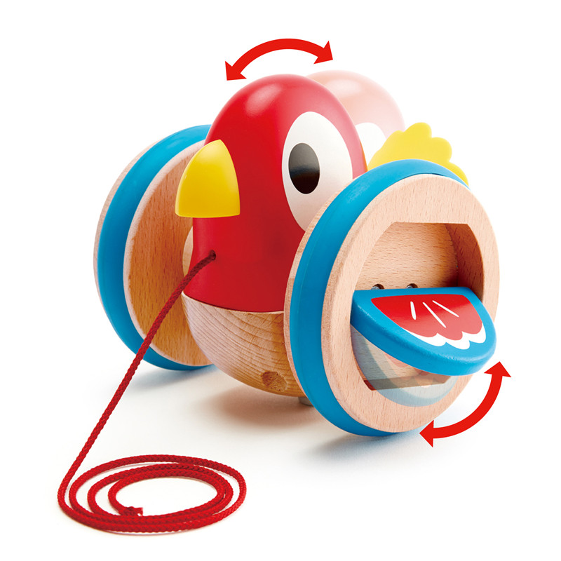 Hape Baby Bird Pull-Along | Wooden Wobbling & Flapping Pull Toddler Toy, Bright Colors