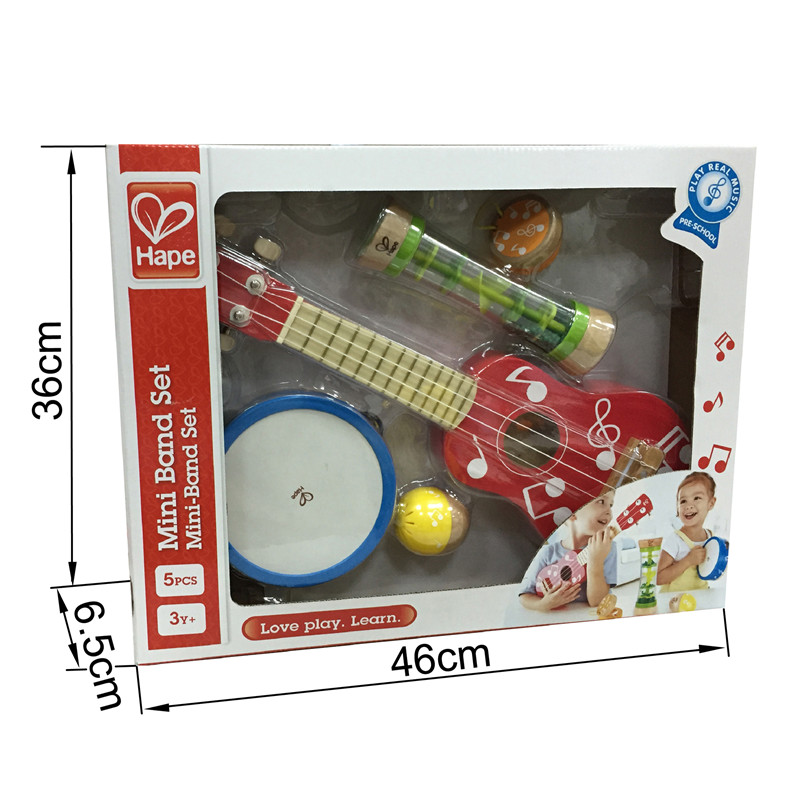 Wooden toy 5 piece instrument set brand new & sealed age 3+