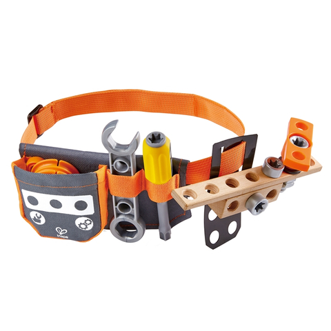 Hape Junior Inventor Scientific Tool Belt | 19 Piece Utility Component STEAM Tool Storage Belt For Children +4 Years