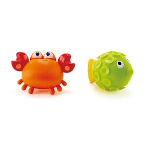 Hape Rock Pool Squirters | Colorful Baby & Toddler Bath Toys, Silicone And Non-Toxic Set, Water Spouting And Suction Crab & Fish