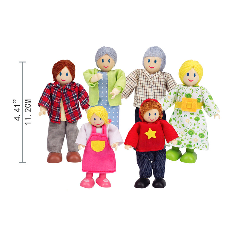 Happy Family Dollhouse Set by Hape |Award Winning Doll Family Set, Unique Accessory for Kid’s Wooden Dolls House, Imaginative Play Toy, 6 Caucasian Family Figures