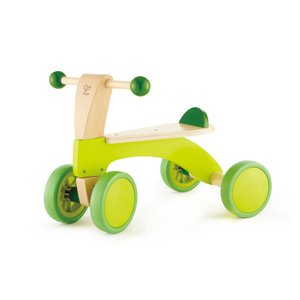 Hape Scoot Around Ride On Wood Bike | Award Winning Four Wheeled Wooden Push Balance Bike Toy for Toddlers with Rubberized Wheels, Bright Green 