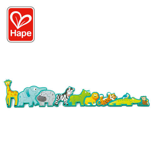 Hape Alphabet & Animal Parade Puzzle | Double-Sided Wooden Jigsaw Game For Kids
