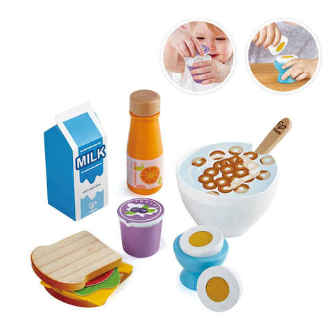 Hape Delicious Breakfast Playset | Play Food Set with Toy Spoon for Pretend Play